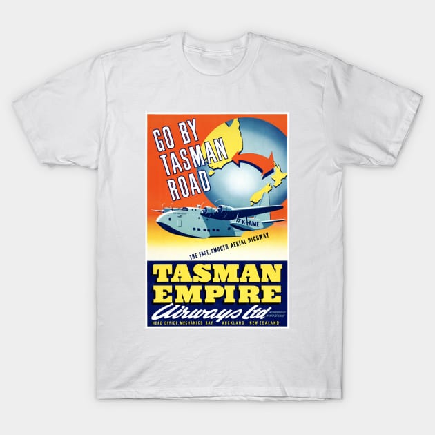 Vintage Travel Poster New Zealand Tasman Empire Airways Ltd. T-Shirt by vintagetreasure